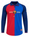 1899-1999 Barcelona Centenary Retro Home Jersey (Long Sleeve) – Vintage Half-and-Half Blaugrana Football Shirt
