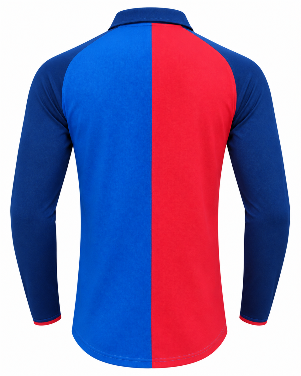 1899-1999 Barcelona Centenary Retro Home Jersey (Long Sleeve) – Vintage Half-and-Half Blaugrana Football Shirt