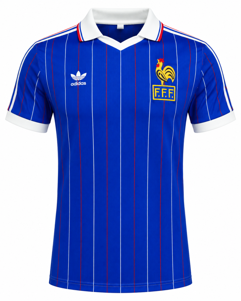 1982 France Retro Home Jersey – Vintage Royal Blue Classic Football Shirt