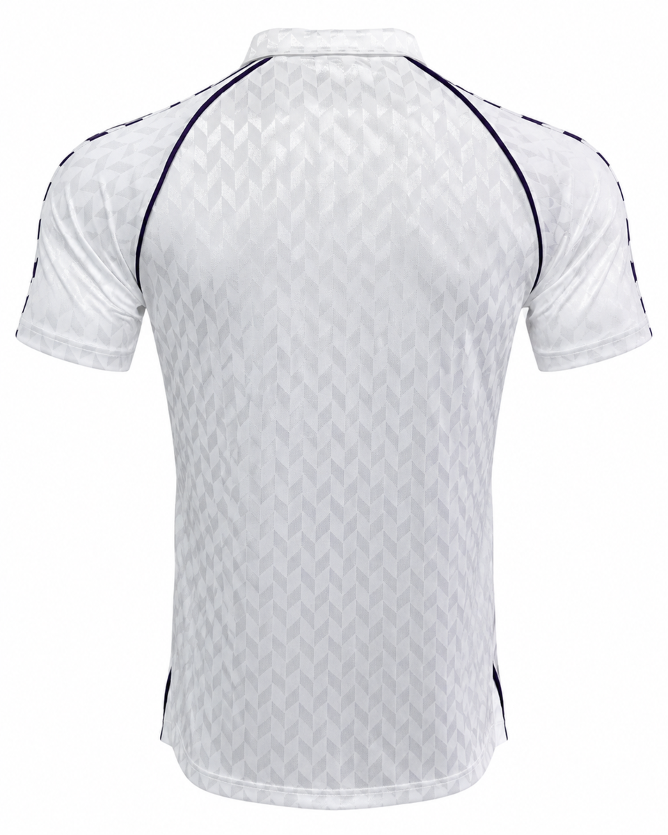 1986-1987 Real Madrid Retro Home Jersey (Player Version) – Vintage White & Purple Classic Football Shirt