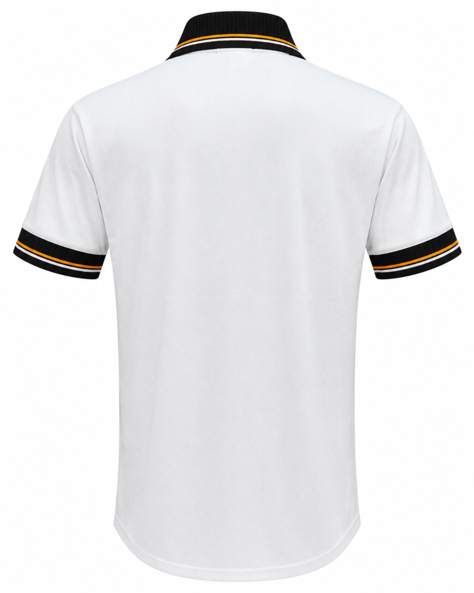 1999-2000 Valencia Retro Home Jersey (Player Version) – Vintage White & Black Bat Crest Football Shirt