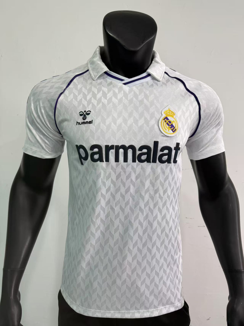 1986-1987 Real Madrid Retro Home Jersey (Player Version) – Vintage White & Purple Classic Football Shirt