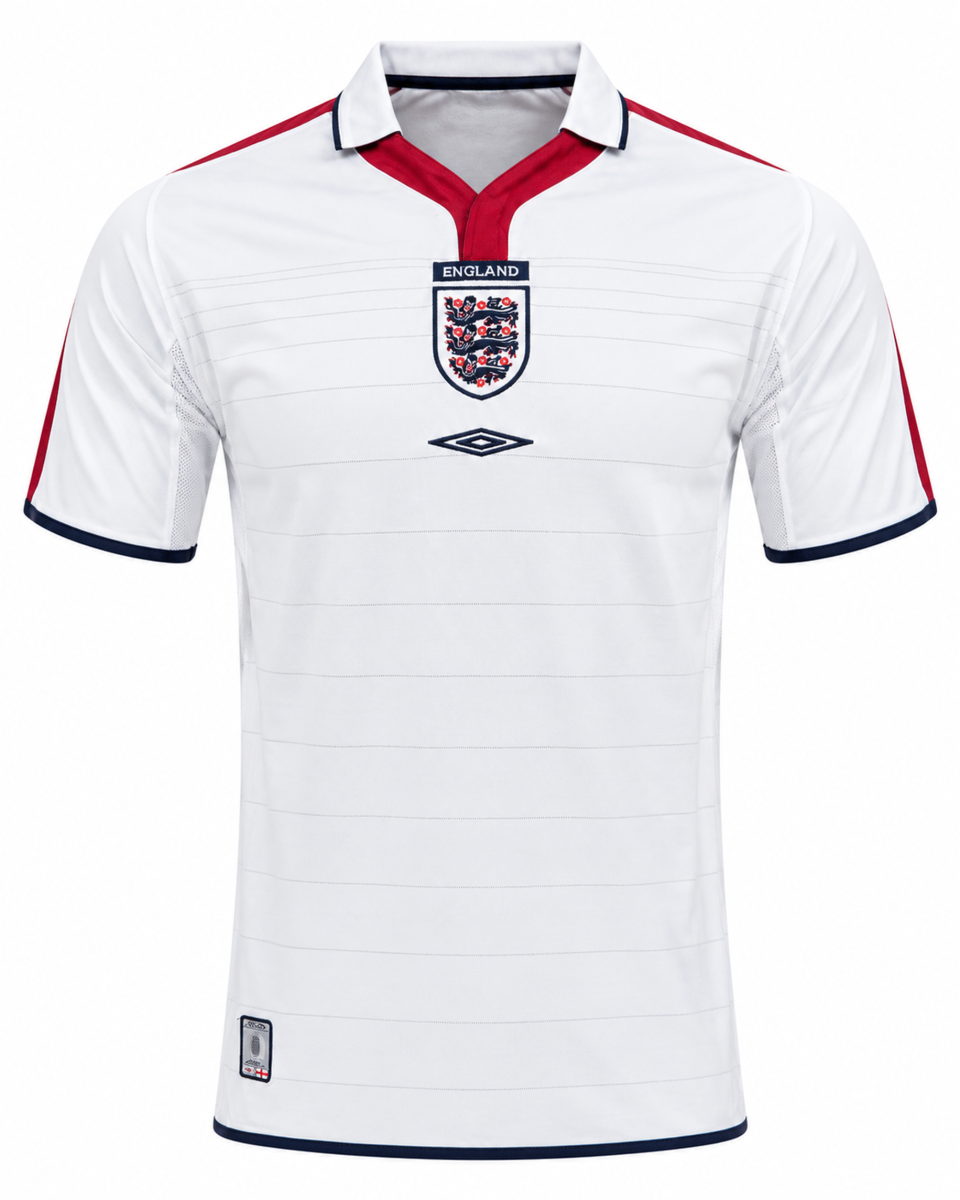 2004-2005 England Retro Home Jersey (Player Version) – Vintage Three Lions White Football Shirt