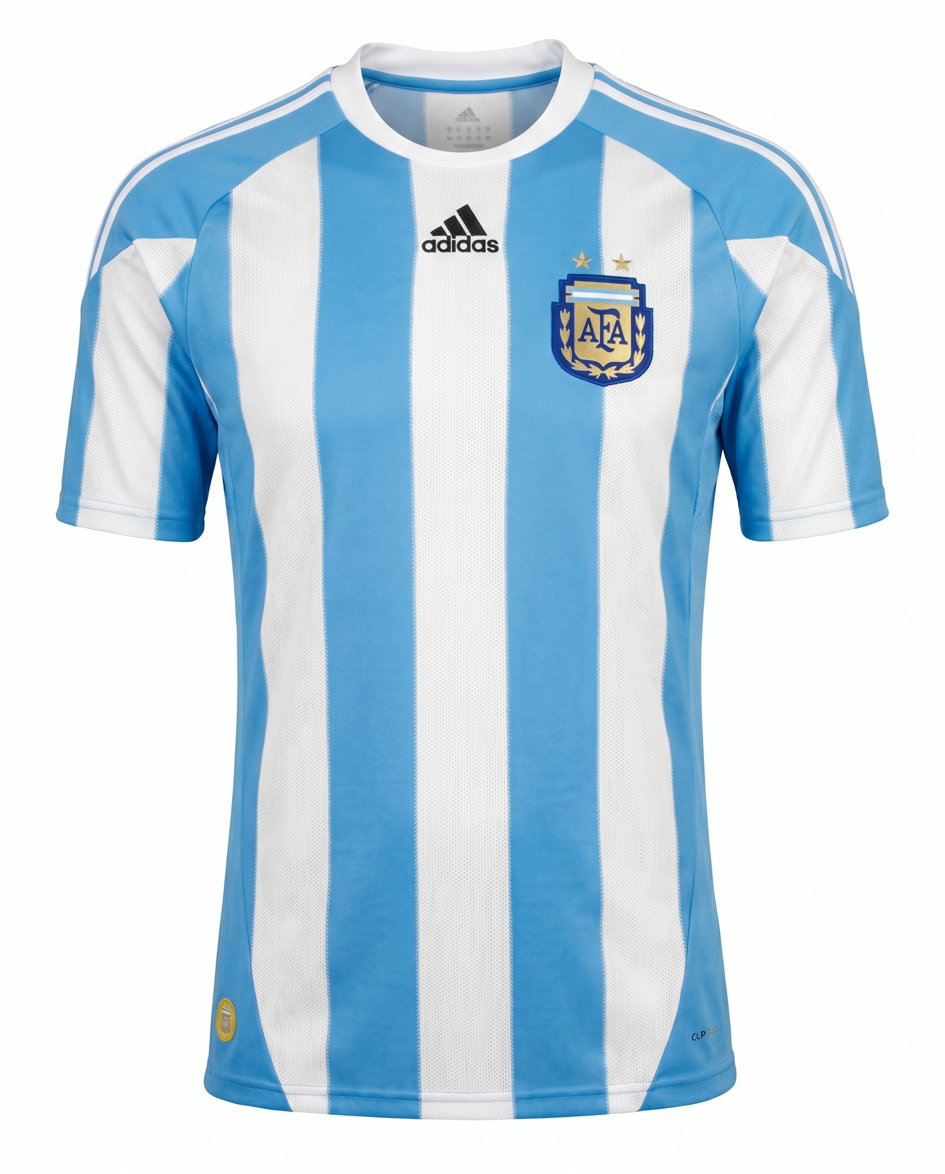 2010 Blue & White Striped Retro Football Shirt