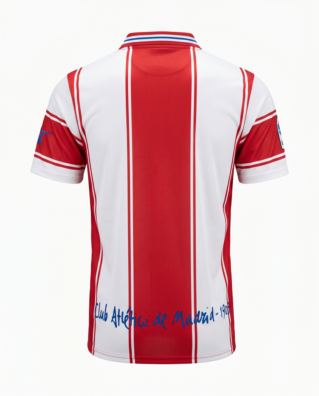 Vintage Late-90s Madrid Home Football Jersey – Red & White Stripe Retro Kit
