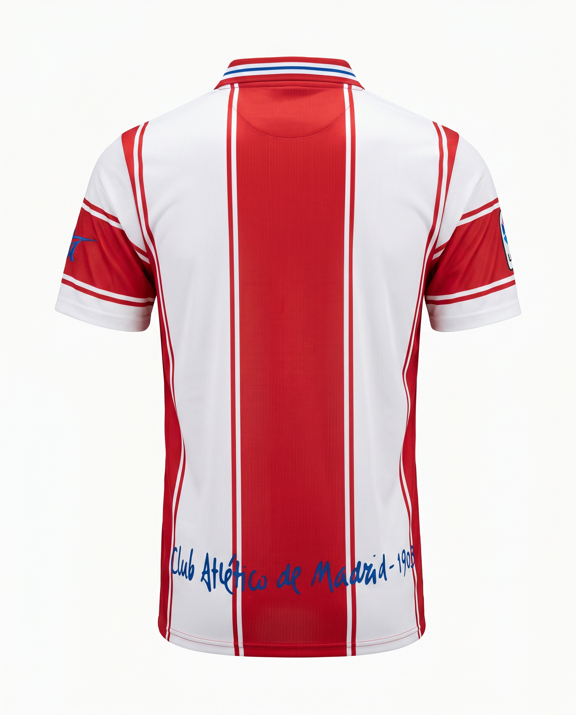 Vintage Late-90s Madrid Home Football Jersey – Red & White Stripe Retro Kit