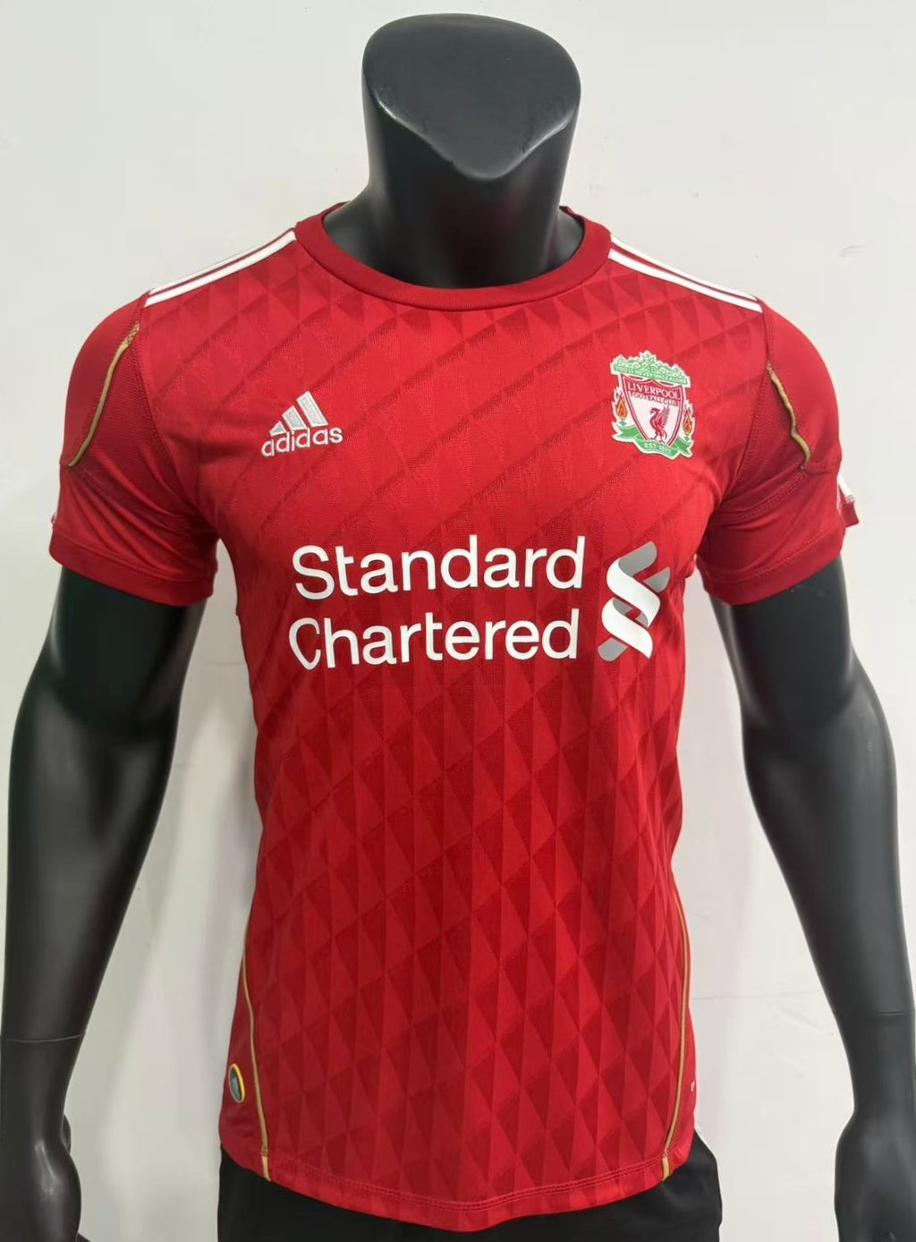 2010-2011 Liverpool Retro Home Jersey (Player Version) – Vintage Jacquard Diamond Red Football Shirt