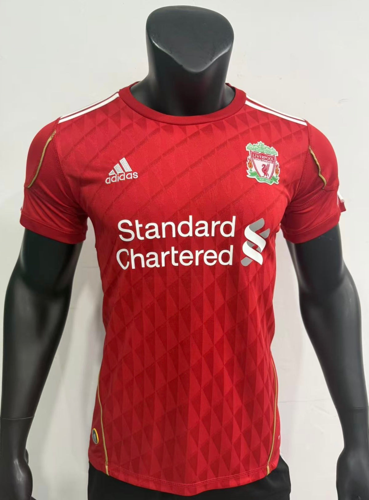 2010-2011 Liverpool Retro Home Jersey (Player Version) – Vintage Jacquard Diamond Red Football Shirt
