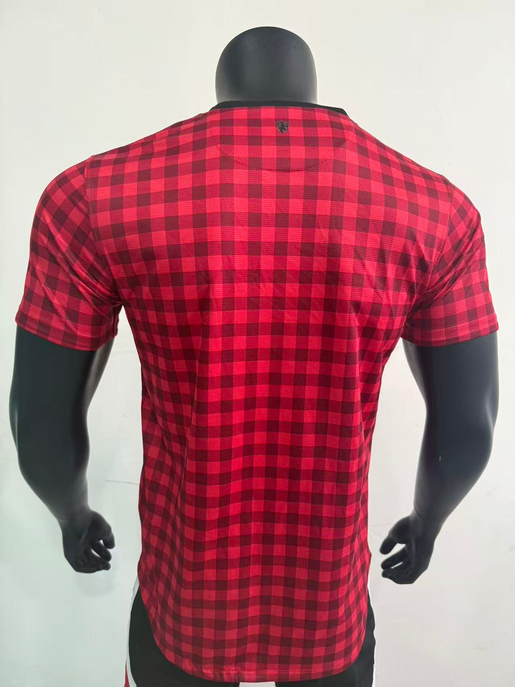 2012-2013 Manchester Red Retro Home Jersey (Player Version) – Vintage Gingham Check Football Shirt