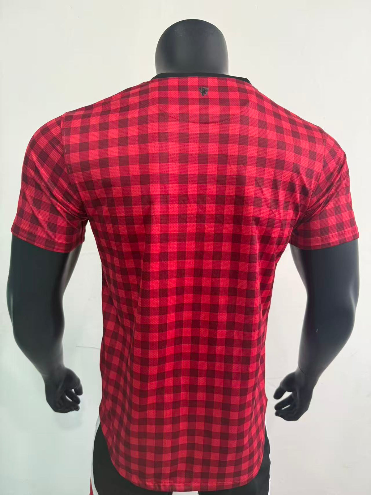 2012-2013 Manchester Red Retro Home Jersey (Player Version) – Vintage Gingham Check Football Shirt