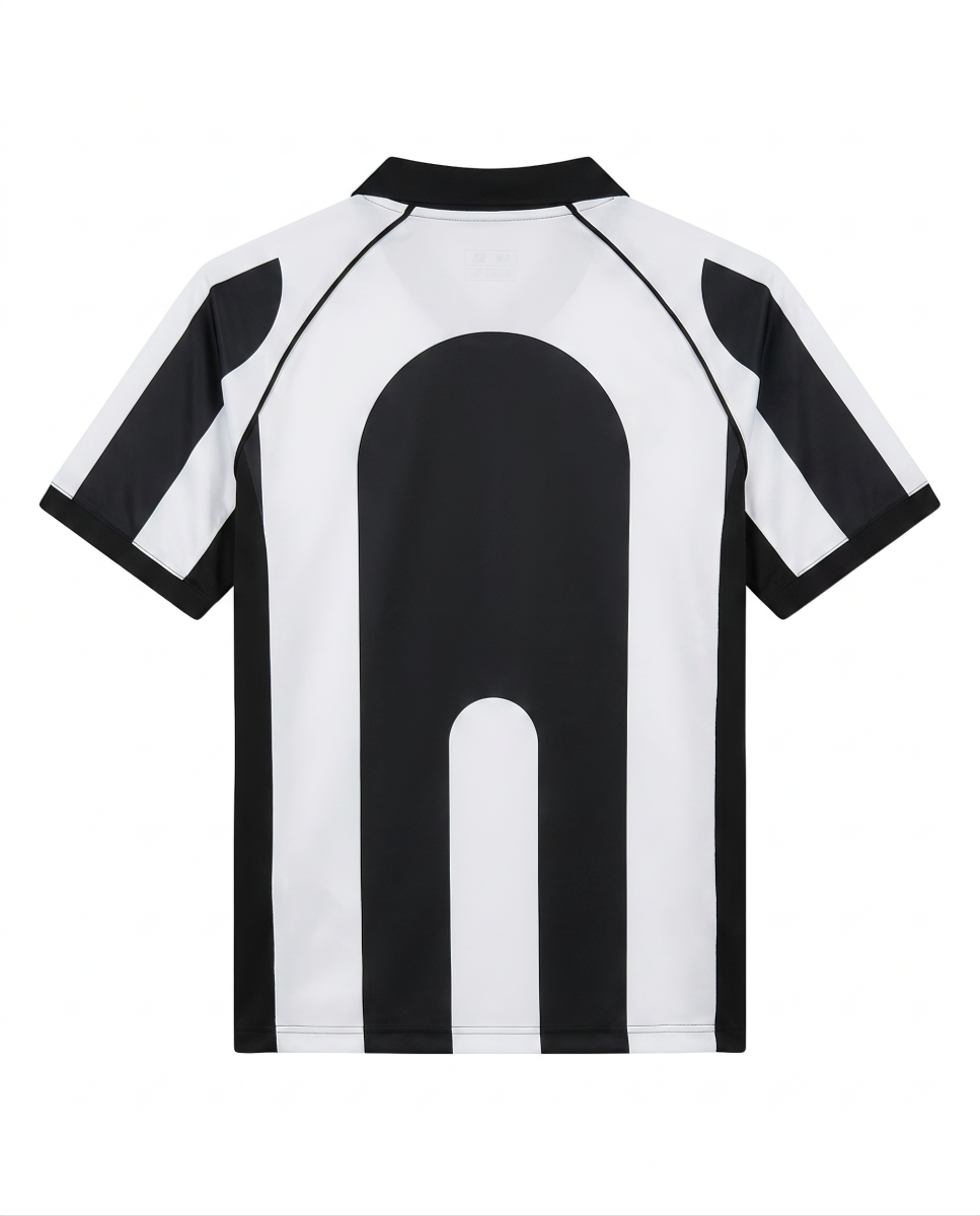 Juventus 1997-1998 Home Style Football Jersey Black White Striped Soccer Shirt Short Sleeve Retro Fan Edition