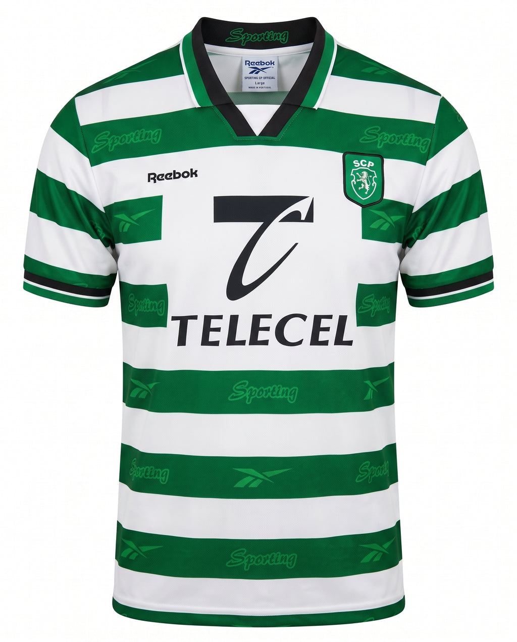 Retro Green & White Hooped Football Jersey – Classic Vintage Design