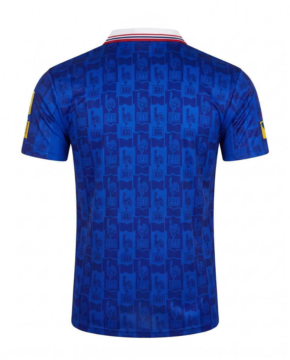 France 1996 Home Jersey Blue Retro Football Shirt