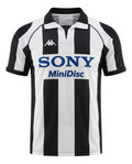 Juventus 1997-1998 Home Style Football Jersey Black White Striped Soccer Shirt Short Sleeve Retro Fan Edition